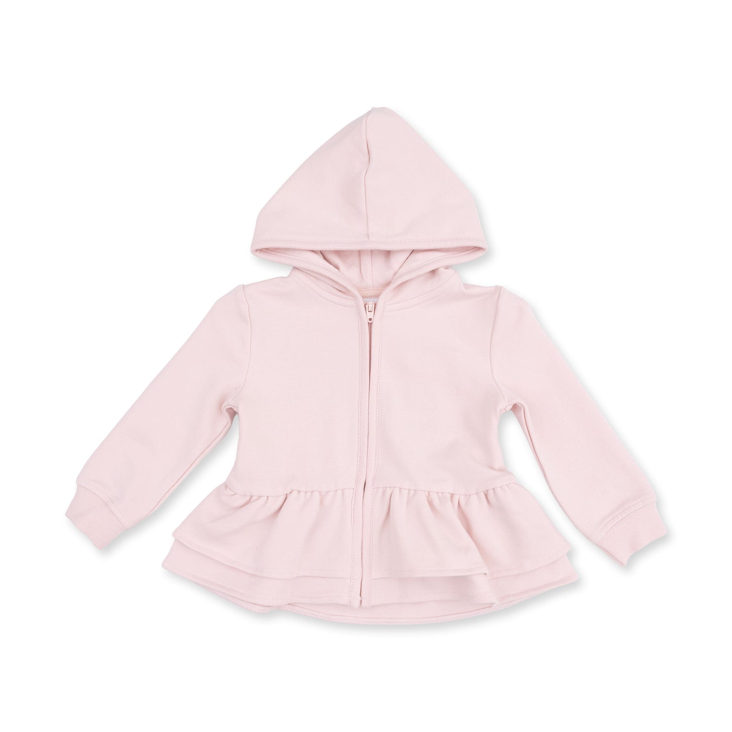 Veiled Pink Bows - Zip Peplum Hoodie