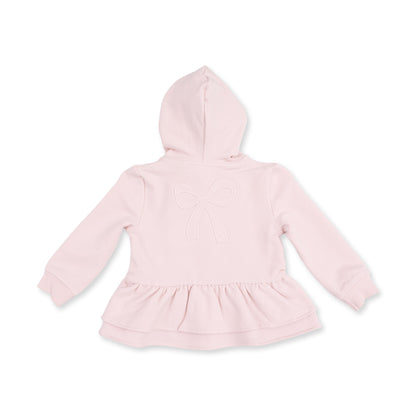 Veiled Pink Bows - Zip Peplum Hoodie