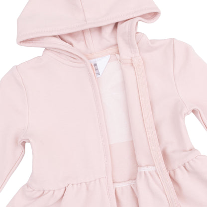 Veiled Pink Bows - Zip Peplum Hoodie