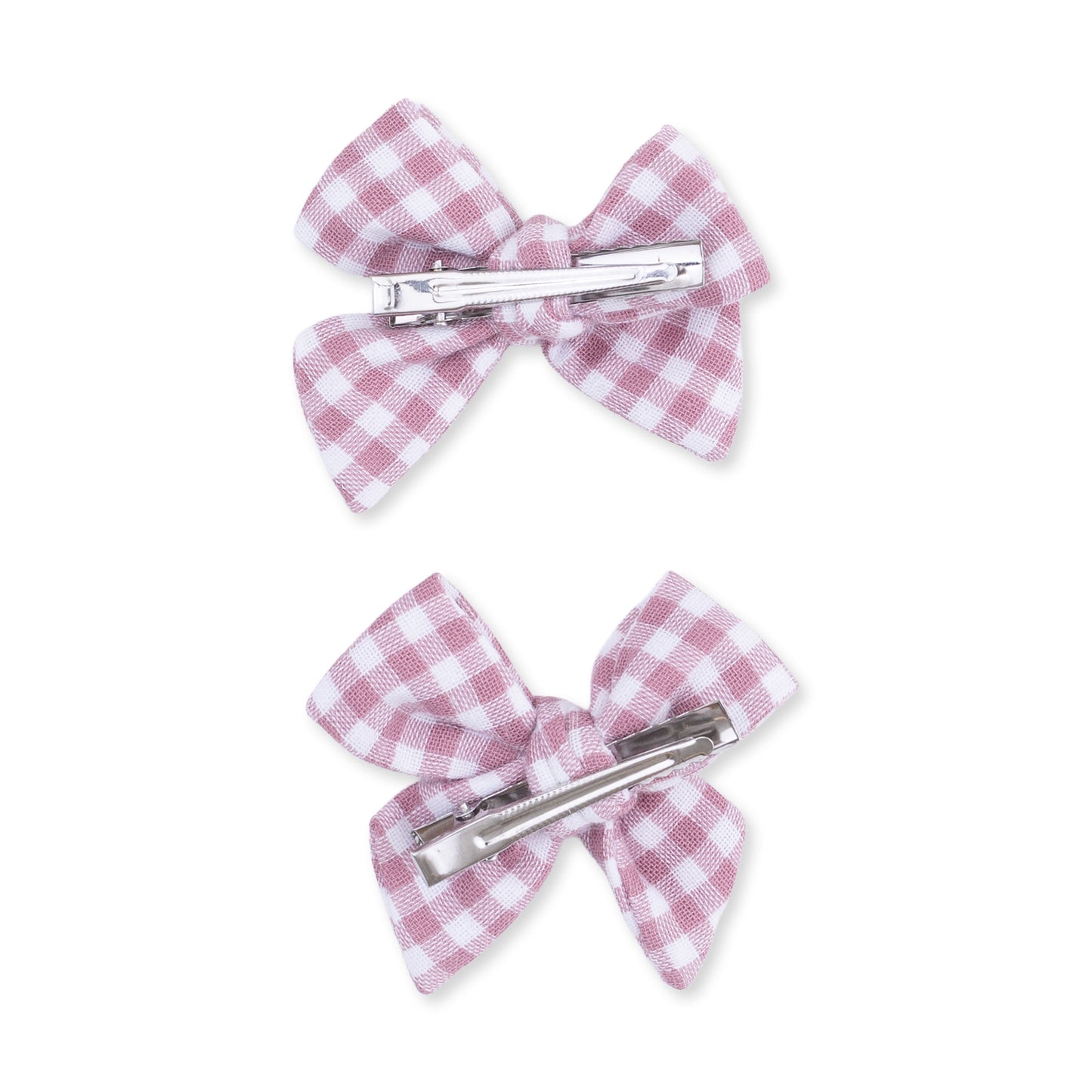 Berry Gingham - 2 Pack Bow Clips