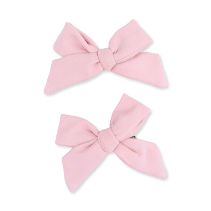 Solid Peachskin - 2 Pack Bow Clips