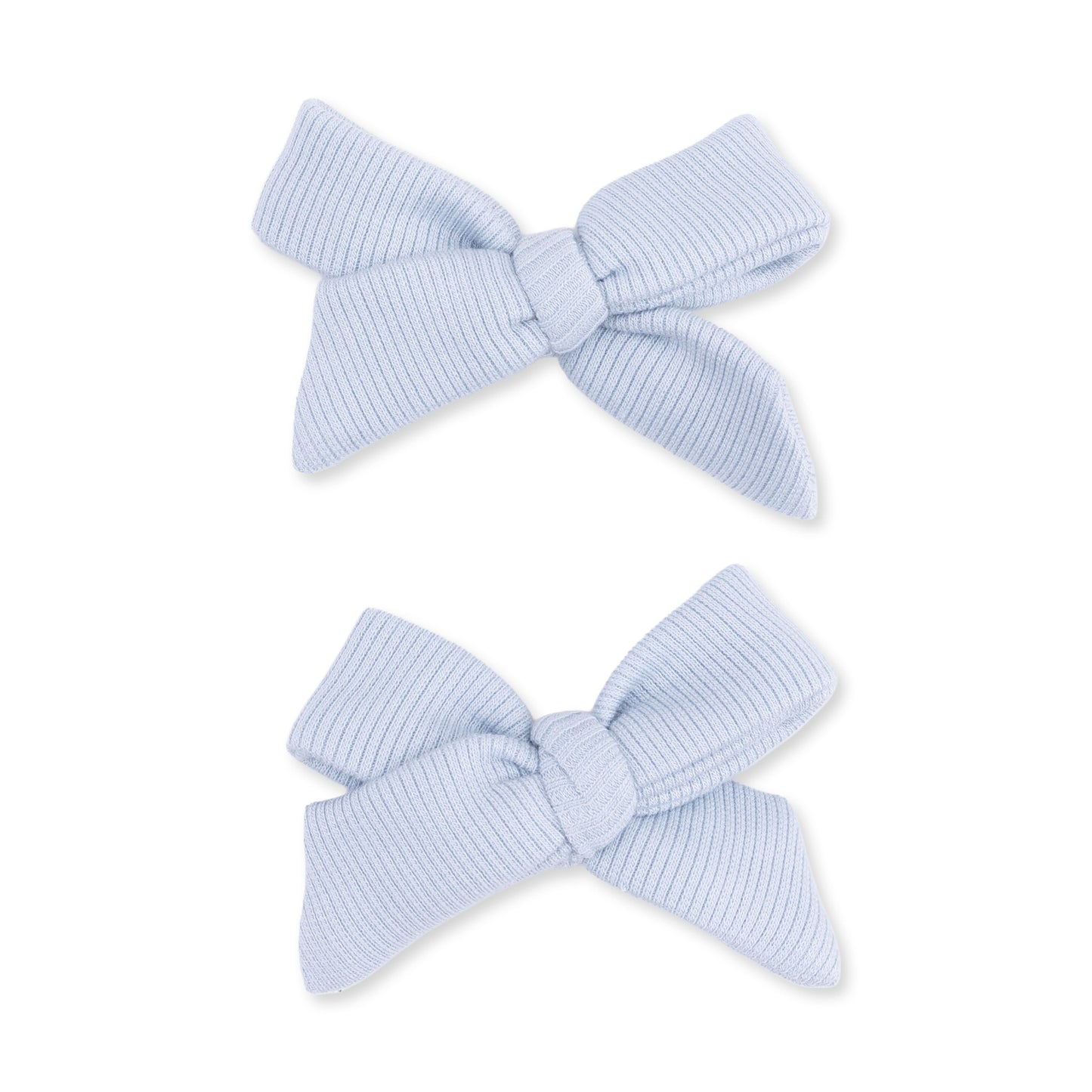 Solid Sheer Blue Rib - 2 Pack Bow Clips