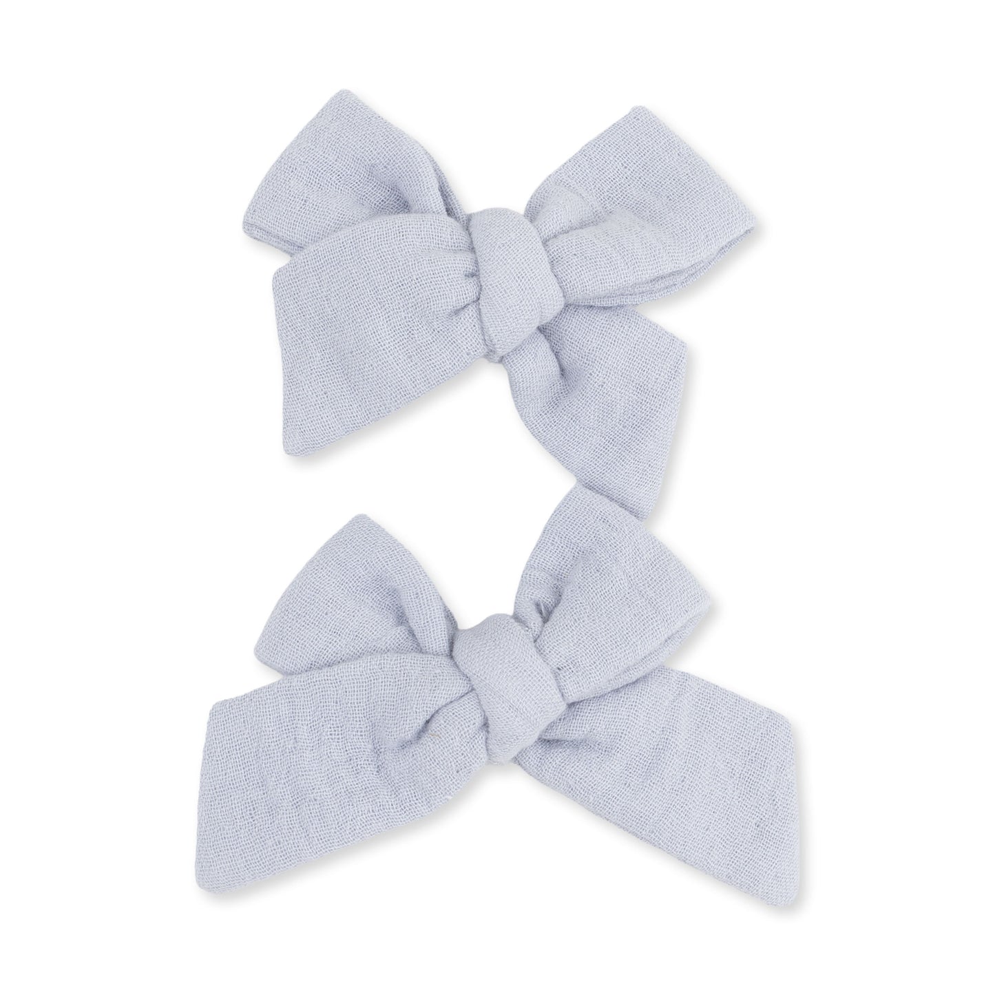 Solid Muslin Zen Blue - 2 Pack Bow Clips