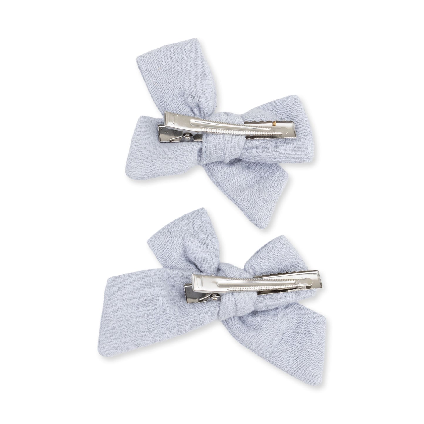 Solid Muslin Zen Blue - 2 Pack Bow Clips