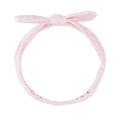 Solid Veiled Pink Rib - Knot Headband