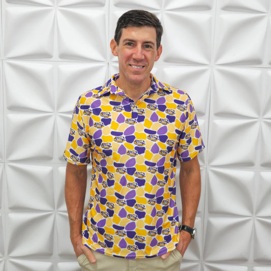 💜 Geaux Camo LSU Polo – Officially Licensed Men’s Shirt 💛