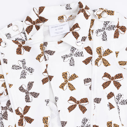 Leopard Bows - Motorcycle Jacket