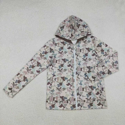 Sibling Family Adult Kids Bows Camo Pockets Zip Hunting Hoodie Jackets Top