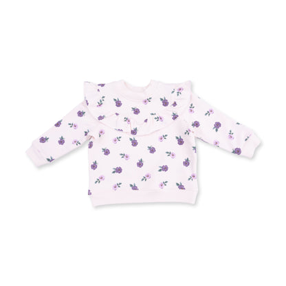 Violetta Floral - V-Ruffle Sweatshirt