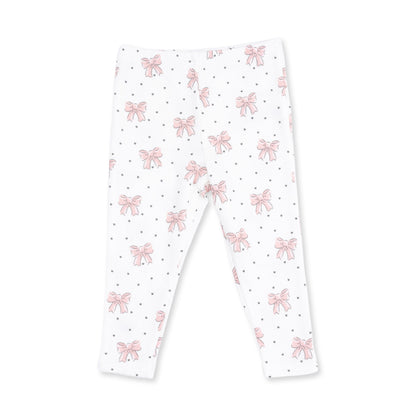 Veiled Pink Bows - V-Ruffle Sweatshirt and Legging