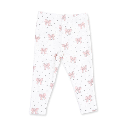 Veiled Pink Bows - V-Ruffle Sweatshirt and Legging
