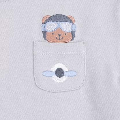 Vintage Airplane Pilots - Drop Sleeve Sweatshirt