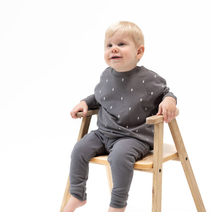 Lightning Bolt French Terry - Drop Sleeve Sweatshirt