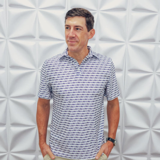 💜 Officially Licensed LSU Repeat Polo – Men’s
