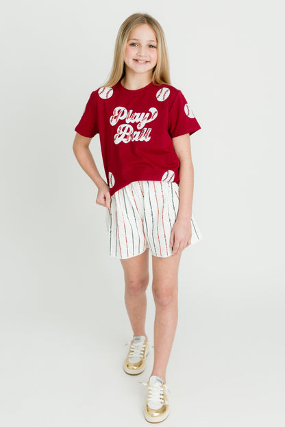 Kids' Play Ball Shirt - Maroon