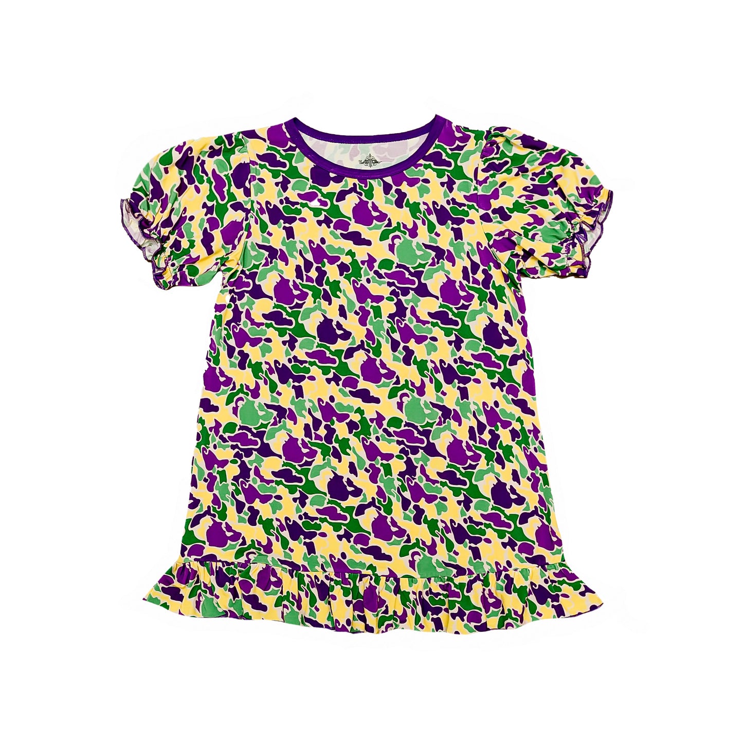 Mardi Gras Camo Bamboo Play Dress