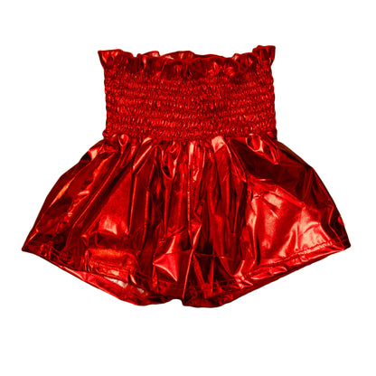 Kids' Metallic Swing Shorts - Red