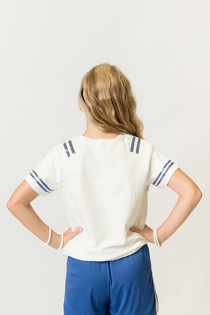 Royal Blue and White Helmet Shirt