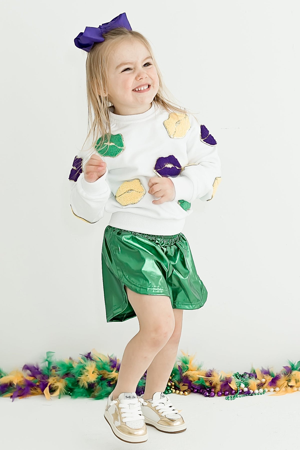 Mardi Gras Lips Chenille Sweatshirt