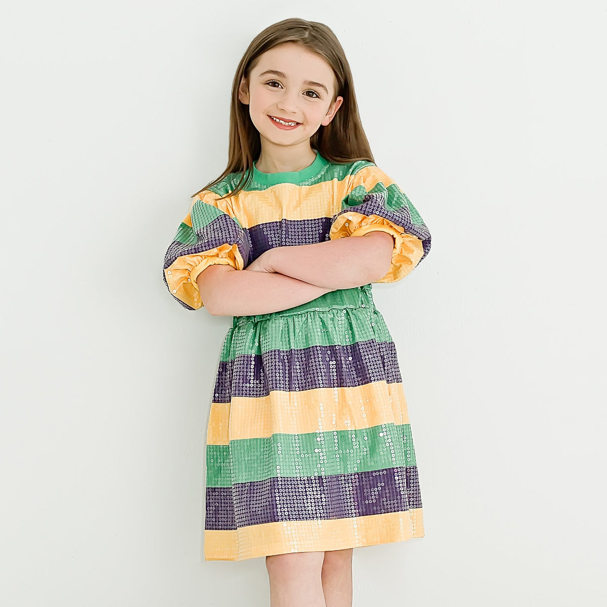 Mardi Gras Rugby Sequin Dress