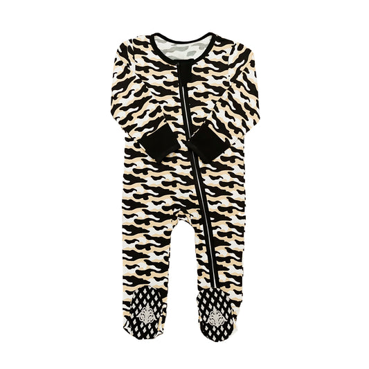Baby Camo Romper - Black and Gold