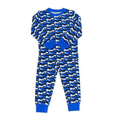 Kids' Camo Pajamas - Royal Blue