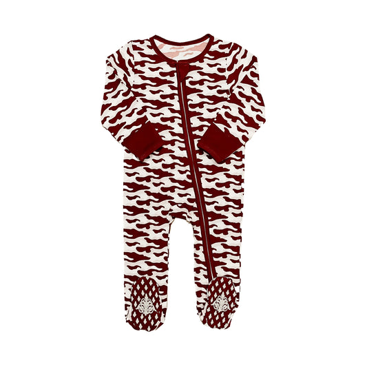 Baby Camo Romper - Maroon