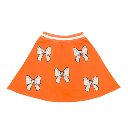 Bright Orange and White Bows Skort