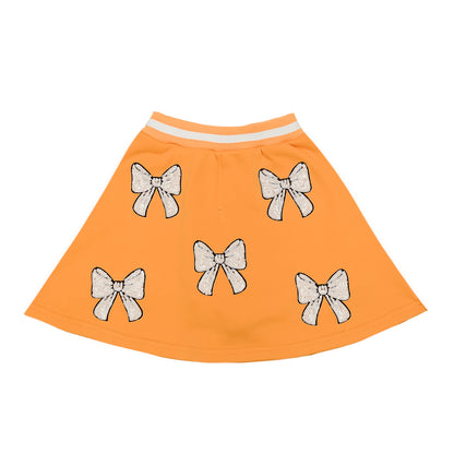 Orange and White Bows Skort