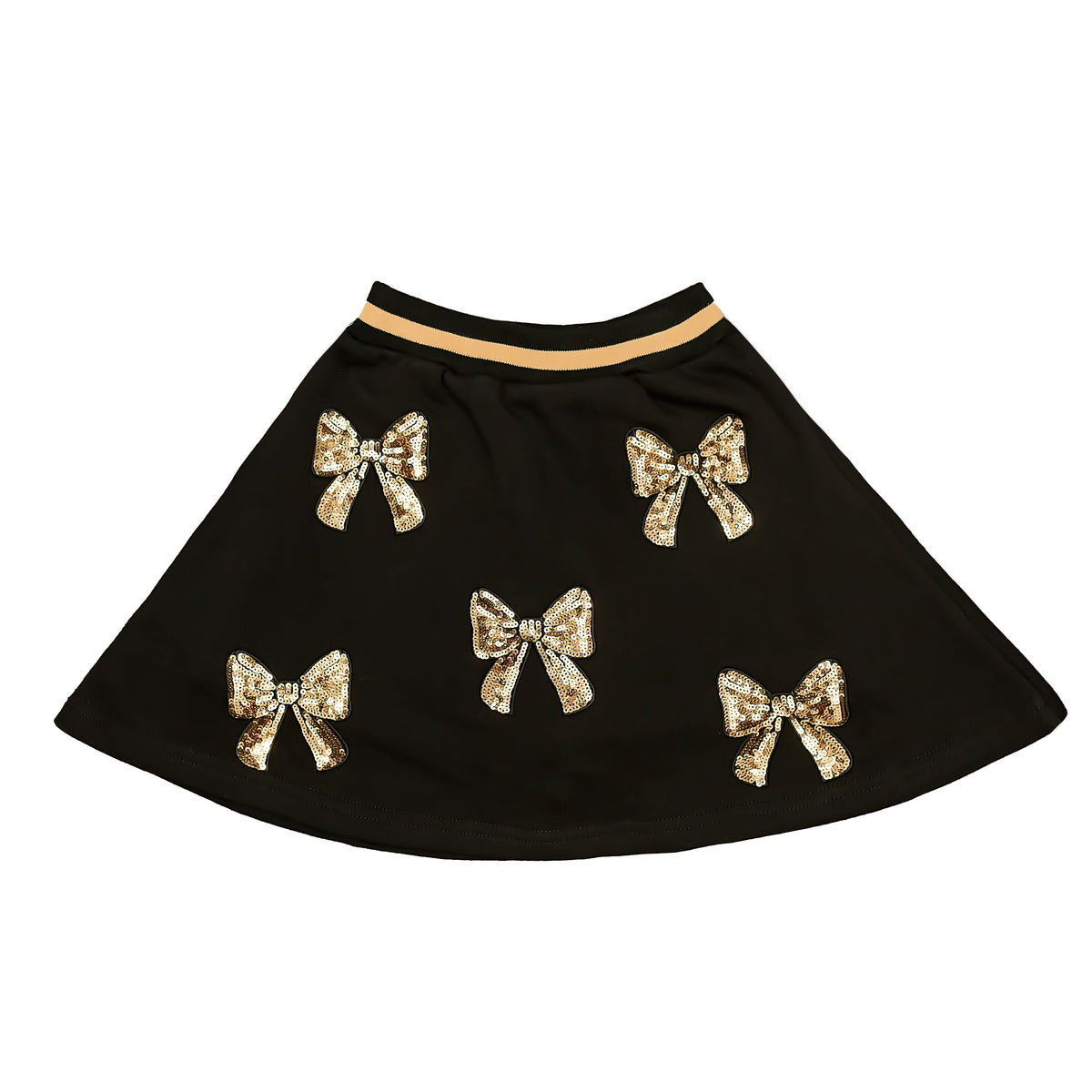 Kids' Bows Skort - Black & Gold