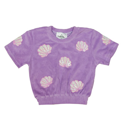 Lavender Terry Cloth Seashell Top