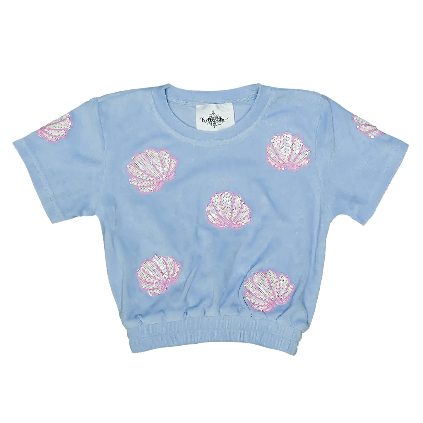 Light Blue Terry Cloth Seashell Top