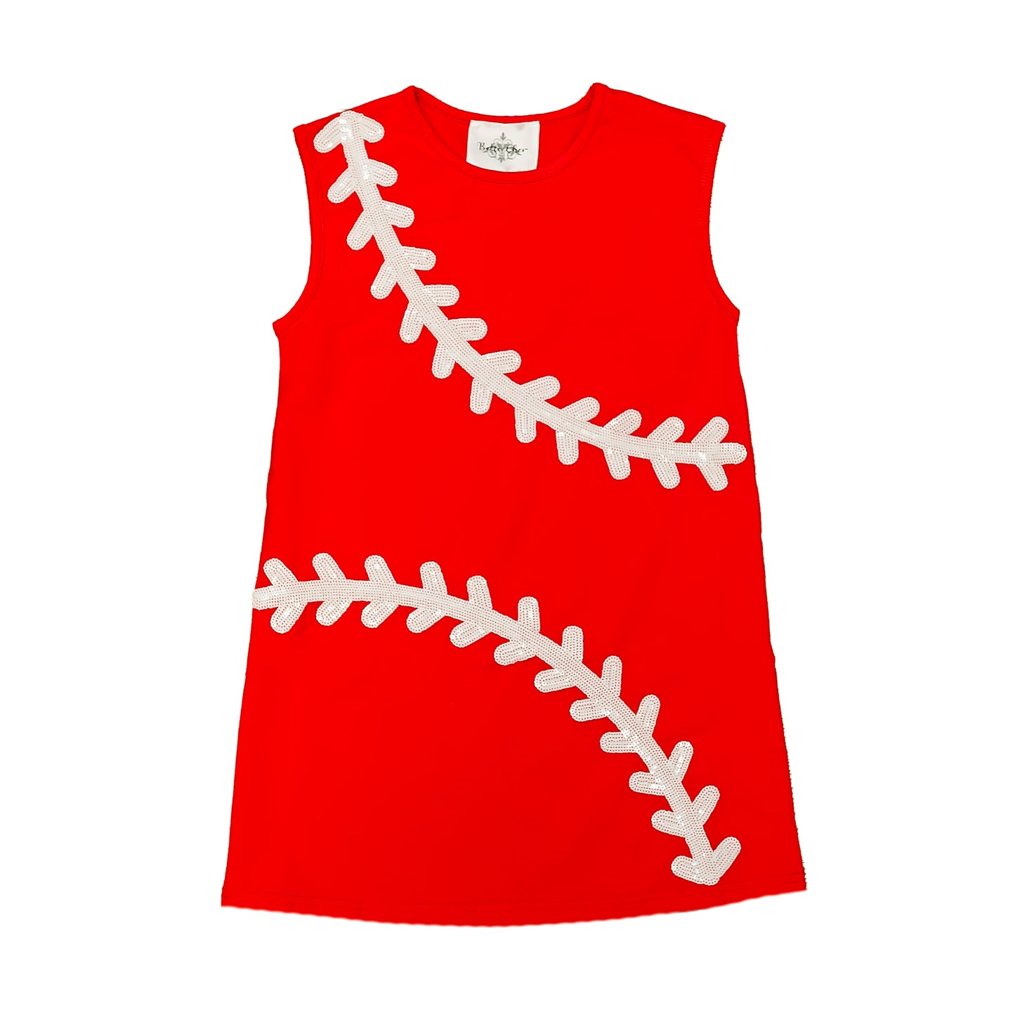 Girls Sequin Baseball Red Dress