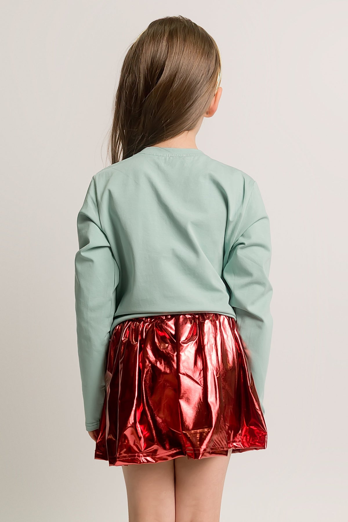 Kids' Metallic Skort - Maroon