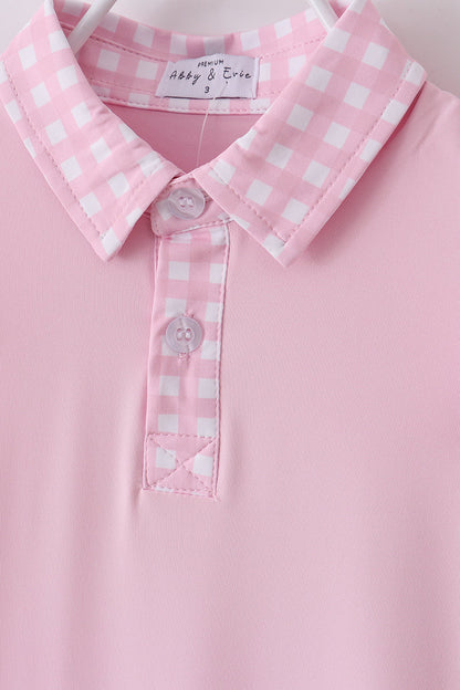 Pink active ruffle dress set