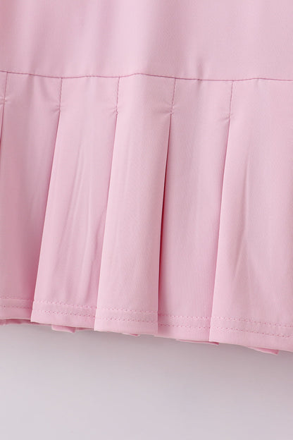 Pink active ruffle dress set