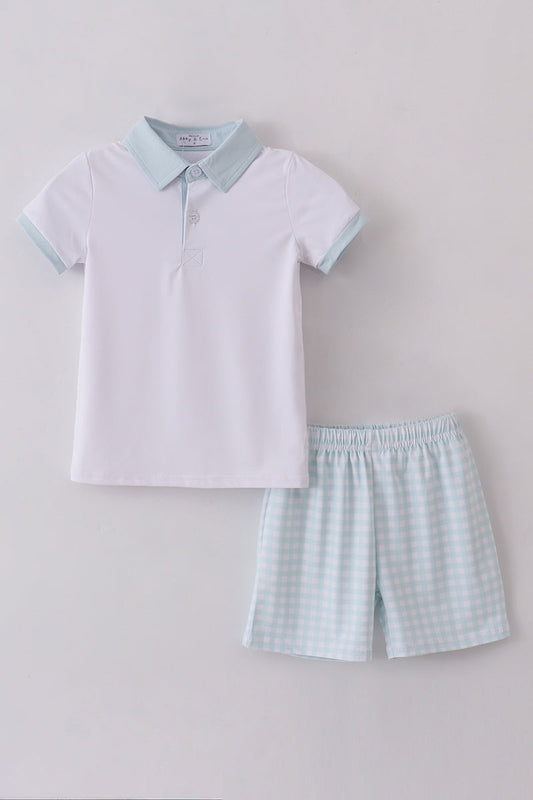 Blue active shorts set