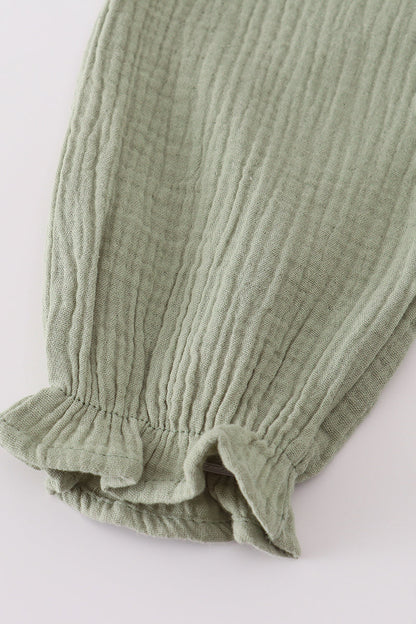 Premium sage ruffle pants set