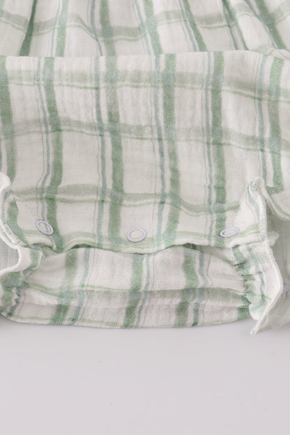 Premium sage ruffle plaid bubble