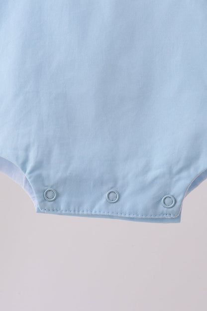 Blue ribbon ruffle bow bubble