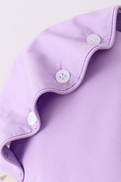 Purple ruffle bow bonnet