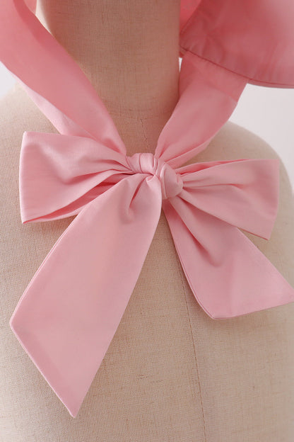 Pink ruffle bow bonnet