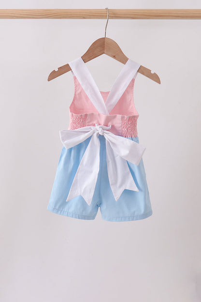 Pink & blue ruffle bow bubble