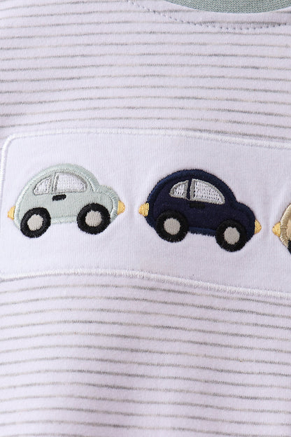 Green vehicle embroidery stripe bubble