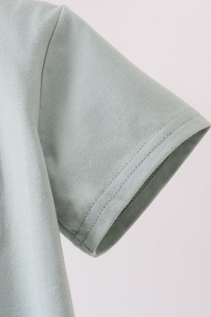 Green vehicle embroidery top