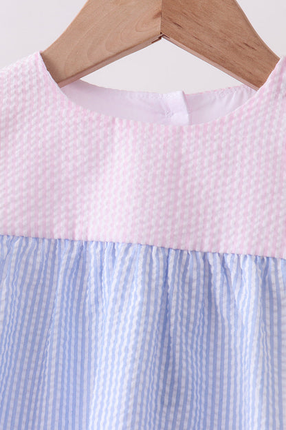 Colorblock ruffle shorts set