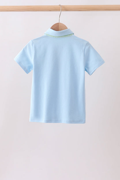 Blue pocket button down shirt