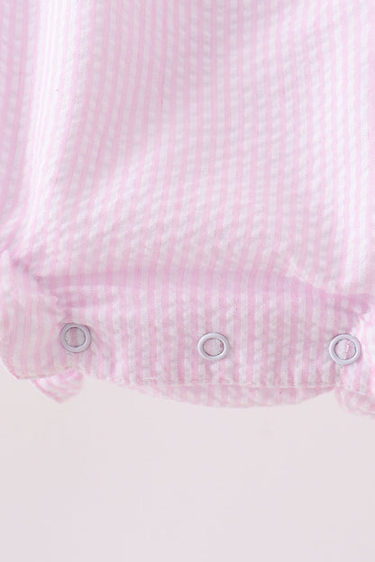 Pink lemon ruffle gingham bubble