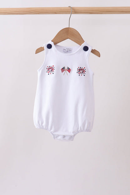 White flag fireworks embroidery bubble