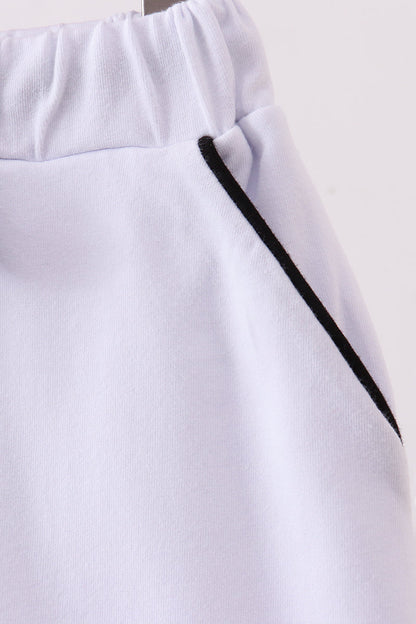 Snow white scallop hem bow skort